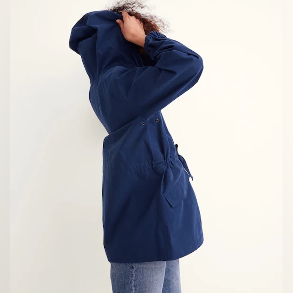 Madewell Women's Deep Blue Utility Raincloud Rain Jacket - Picture 3 of 6